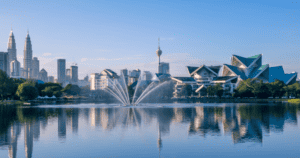 A serene image of the KL city skyline and landmarks